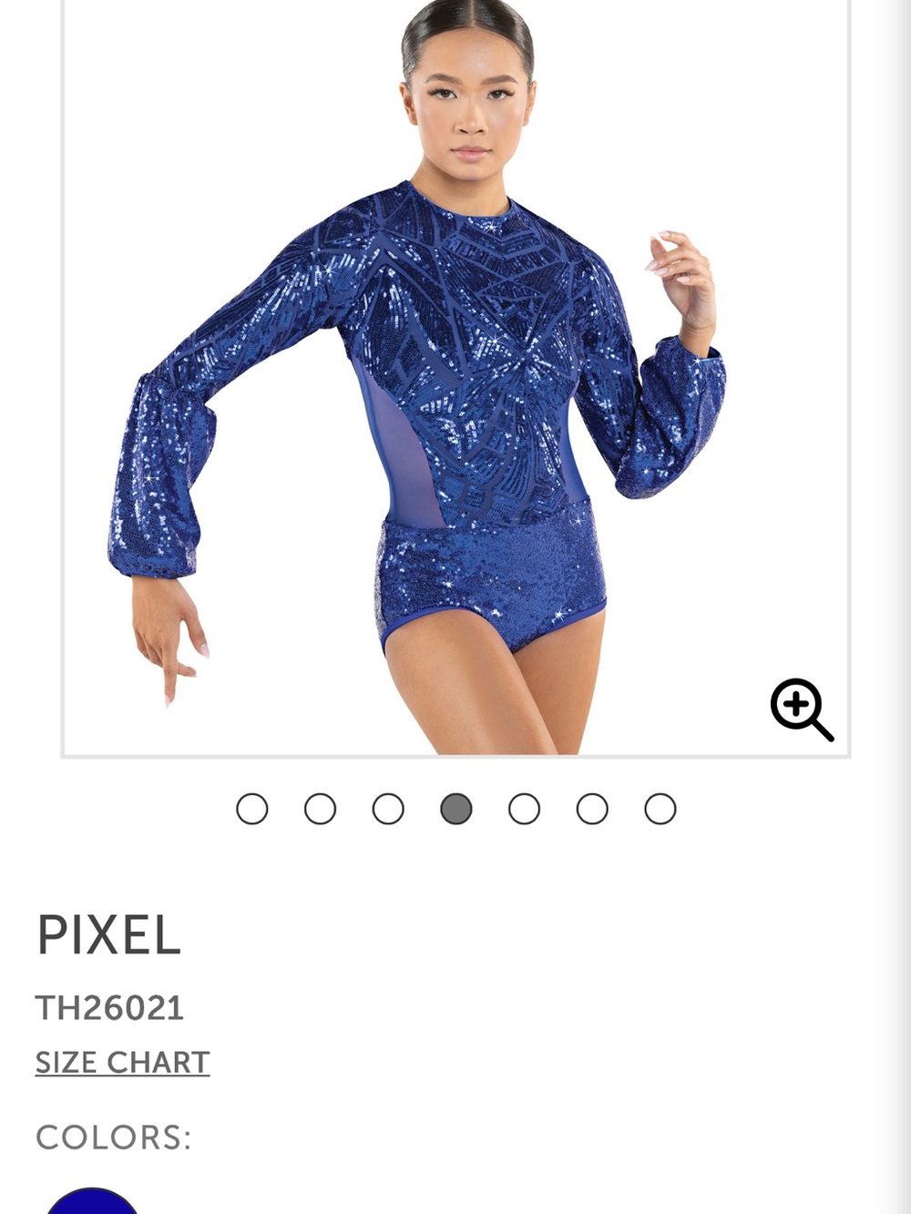 Revolution Tenth House Pixel Sequin Long-Sleeve Dance Costume - Blue